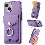 Cassa del telefono del portafoglio della carta dell'anello di cuoio di pelle-sensazione galvanica, For  iPhone 15 Plus, For iPhone 15 Pro Max, For  iPhone 15, For iPhone 15 Pro