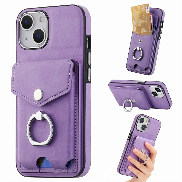 Cassa del telefono del portafoglio della carta dell'anello di cuoio di pelle-sensazione galvanica, For  iPhone 15 Plus, For iPhone 15 Pro Max, For  iPhone 15, For iPhone 15 Pro