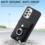 Cassa del telefono del portafoglio della carta dell'anello di cuoio di pelle-sensazione galvanica, For Samsung Galaxy A32 5G, For Samsung Galaxy A12 4G, For Samsung Galaxy A21S