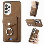 Cassa del telefono del portafoglio della carta dell'anello di cuoio di pelle-sensazione galvanica, For Samsung Galaxy S21 FE 5G, For Samsung Galaxy  A32 4G, For Samsung Galaxy A72, For Samsung Galaxy A52