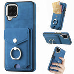 Cassa del telefono del portafoglio della carta dell'anello di cuoio di pelle-sensazione galvanica, For Samsung Galaxy A32 5G, For Samsung Galaxy A12 4G, For Samsung Galaxy A21S