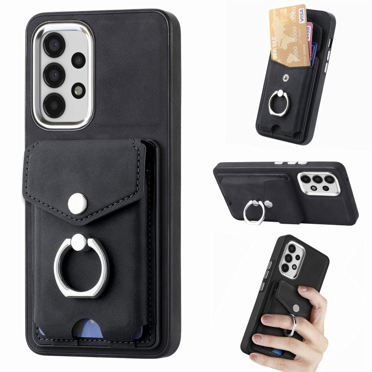 Cassa del telefono del portafoglio della carta dell'anello di cuoio di pelle-sensazione galvanica, For Samsung Galaxy A03 166mm, For Samsung Galaxy A03 164mm, For Samsung Galaxy A13 4G, For Samsung Galaxy S22+ 5G