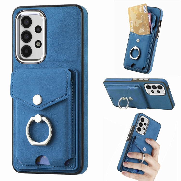 Cassa del telefono del portafoglio della carta dell'anello di cuoio di pelle-sensazione galvanica, For Samsung Galaxy A03 166mm, For Samsung Galaxy A03 164mm, For Samsung Galaxy A13 4G, For Samsung Galaxy S22+ 5G