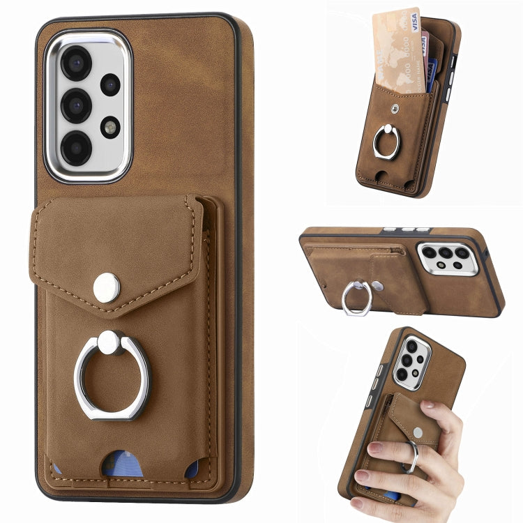 Cassa del telefono del portafoglio della carta dell'anello di cuoio di pelle-sensazione galvanica, For Samsung Galaxy A03 166mm, For Samsung Galaxy A03 164mm, For Samsung Galaxy A13 4G, For Samsung Galaxy S22+ 5G