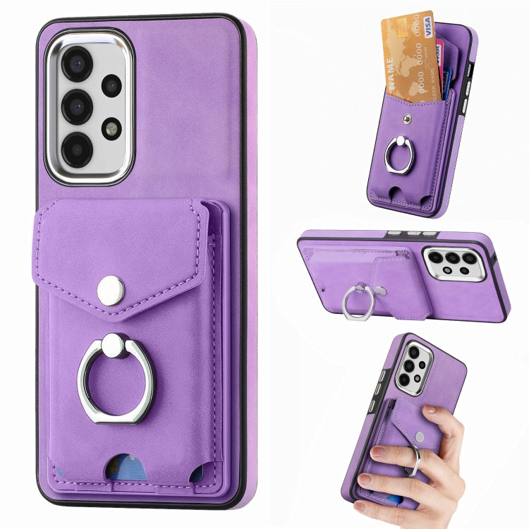 Cassa del telefono del portafoglio della carta dell'anello di cuoio di pelle-sensazione galvanica, For Samsung Galaxy A03 166mm, For Samsung Galaxy A03 164mm, For Samsung Galaxy A13 4G, For Samsung Galaxy S22+ 5G