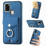 Cassa del telefono del portafoglio della carta dell'anello di cuoio di pelle-sensazione galvanica, For Samsung Galaxy A32 5G, For Samsung Galaxy A12 4G, For Samsung Galaxy A21S