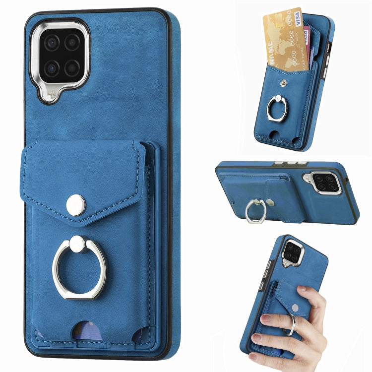 Cassa del telefono del portafoglio della carta dell'anello di cuoio di pelle-sensazione galvanica, For Samsung Galaxy S22 5G, For Samsung Galaxy A13 5G, For Samsung Galaxy A22 4G, For Samsung Galaxy A22 5G