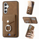 Cassa del telefono del portafoglio della carta dell'anello di cuoio di pelle-sensazione galvanica, For Samsung Galaxy A34 5G, For Samsung Galaxy A54 5G, For Samsung Galaxy S23 Ultra 5G, For Samsung Galaxy S23 5G