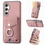 Cassa del telefono del portafoglio della carta dell'anello di cuoio di pelle-sensazione galvanica, For Samsung Galaxy A34 5G, For Samsung Galaxy A54 5G, For Samsung Galaxy S23 Ultra 5G, For Samsung Galaxy S23 5G