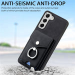 Cassa del telefono del portafoglio della carta dell'anello di cuoio di pelle-sensazione galvanica, For Samsung Galaxy S21 FE 5G, For Samsung Galaxy  A32 4G, For Samsung Galaxy A72, For Samsung Galaxy A52
