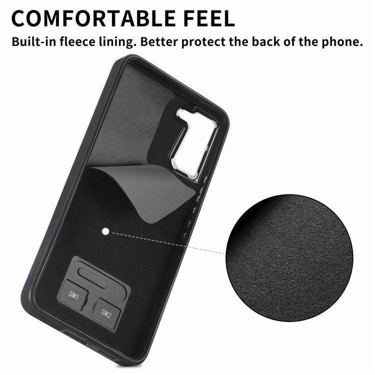 Cassa del telefono del portafoglio della carta dell'anello di cuoio di pelle-sensazione galvanica, For Samsung Galaxy S21 FE 5G, For Samsung Galaxy  A32 4G, For Samsung Galaxy A72, For Samsung Galaxy A52