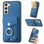 Cassa del telefono del portafoglio della carta dell'anello di cuoio di pelle-sensazione galvanica, For Samsung Galaxy S21 FE 5G, For Samsung Galaxy  A32 4G, For Samsung Galaxy A72, For Samsung Galaxy A52