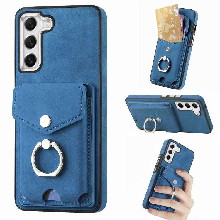 Cassa del telefono del portafoglio della carta dell'anello di cuoio di pelle-sensazione galvanica, For Samsung Galaxy S21 FE 5G, For Samsung Galaxy  A32 4G, For Samsung Galaxy A72, For Samsung Galaxy A52
