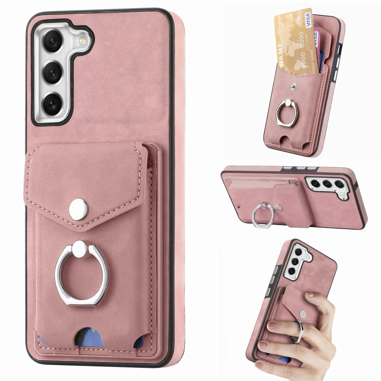 Cassa del telefono del portafoglio della carta dell'anello di cuoio di pelle-sensazione galvanica, For Samsung Galaxy S21 FE 5G, For Samsung Galaxy  A32 4G, For Samsung Galaxy A72, For Samsung Galaxy A52