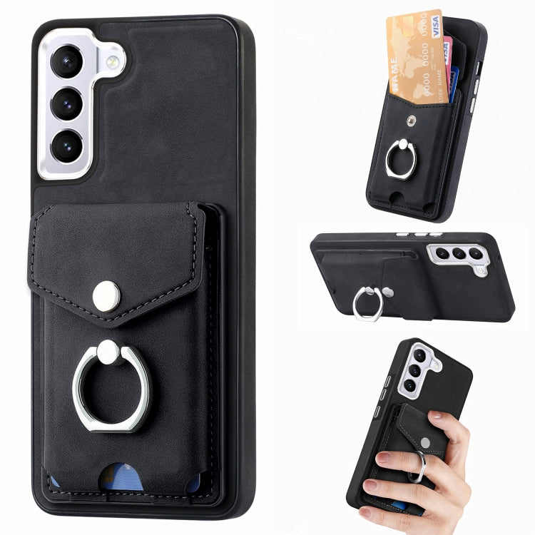 Cassa del telefono del portafoglio della carta dell'anello di cuoio di pelle-sensazione galvanica, For Samsung Galaxy A03 166mm, For Samsung Galaxy A03 164mm, For Samsung Galaxy A13 4G, For Samsung Galaxy S22+ 5G
