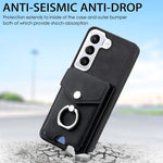 Cassa del telefono del portafoglio della carta dell'anello di cuoio di pelle-sensazione galvanica, For Samsung Galaxy S22 5G, For Samsung Galaxy A13 5G, For Samsung Galaxy A22 4G, For Samsung Galaxy A22 5G