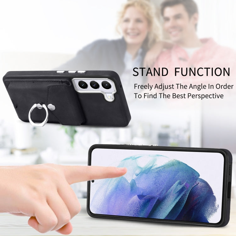 Cassa del telefono del portafoglio della carta dell'anello di cuoio di pelle-sensazione galvanica, For Samsung Galaxy S22 5G, For Samsung Galaxy A13 5G, For Samsung Galaxy A22 4G, For Samsung Galaxy A22 5G