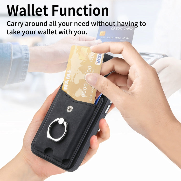 Cassa del telefono del portafoglio della carta dell'anello di cuoio di pelle-sensazione galvanica, For Samsung Galaxy S22 5G, For Samsung Galaxy A13 5G, For Samsung Galaxy A22 4G, For Samsung Galaxy A22 5G