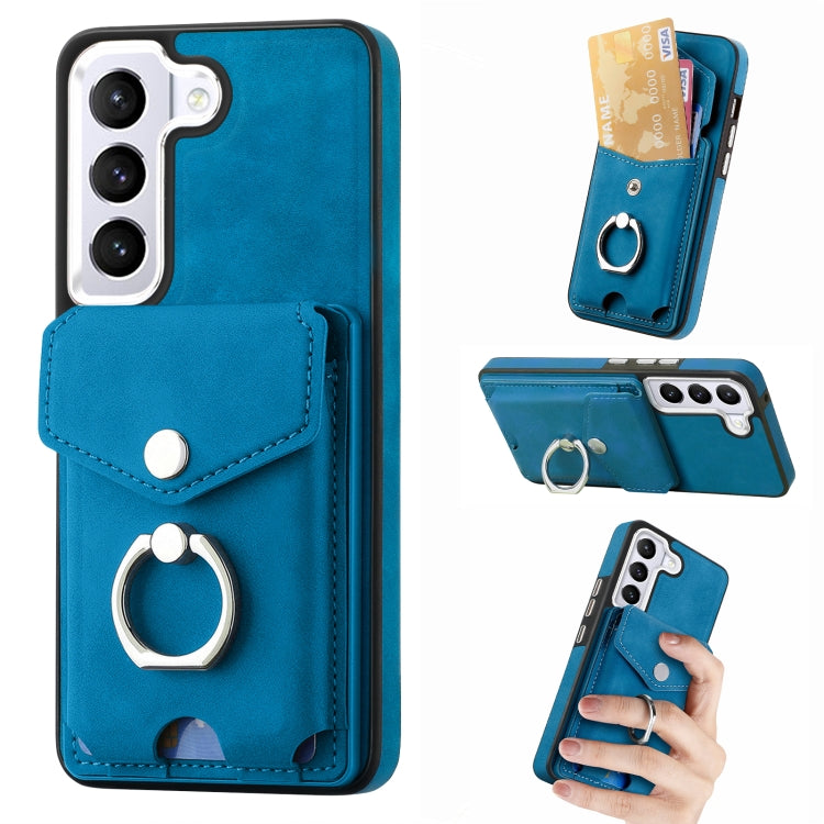 Cassa del telefono del portafoglio della carta dell'anello di cuoio di pelle-sensazione galvanica, For Samsung Galaxy A34 5G, For Samsung Galaxy A54 5G, For Samsung Galaxy S23 Ultra 5G, For Samsung Galaxy S23 5G