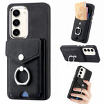 Cassa del telefono del portafoglio della carta dell'anello di cuoio di pelle-sensazione galvanica, For Samsung Galaxy A34 5G, For Samsung Galaxy A54 5G, For Samsung Galaxy S23 Ultra 5G, For Samsung Galaxy S23 5G