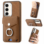 Cassa del telefono del portafoglio della carta dell'anello di cuoio di pelle-sensazione galvanica, For Samsung Galaxy A34 5G, For Samsung Galaxy A54 5G, For Samsung Galaxy S23 Ultra 5G, For Samsung Galaxy S23 5G
