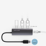 Wavlink UH3031G Dock 10 in 1 da tipo C a USB 3.0 Hub USB 3 porte Adattatore HDMI, UH3031G