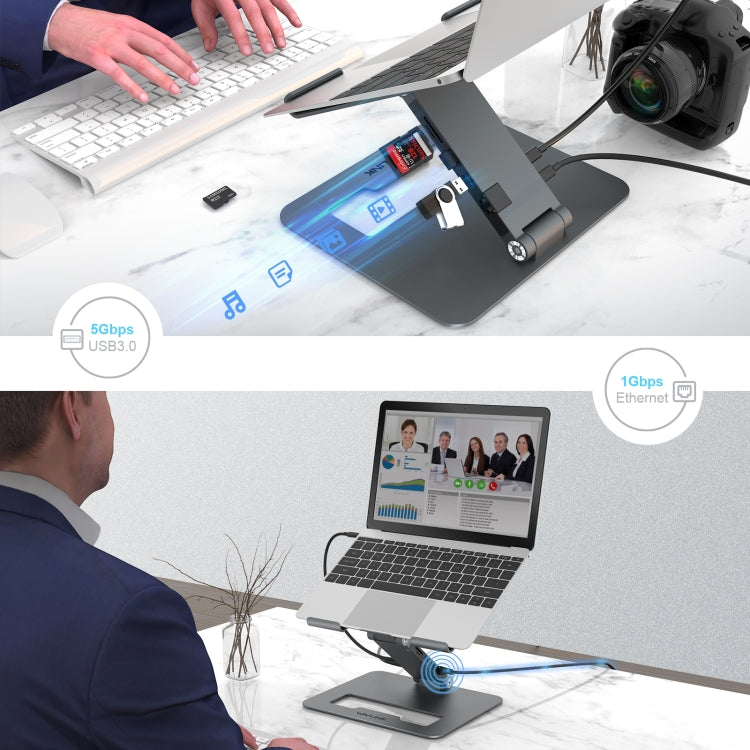 Docking station USB-C regolabile in alluminio Wavlink UMD07