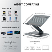 Docking station di tipo C per laptop ergonomico portatile regolabile in alluminio Wavlink UMD07