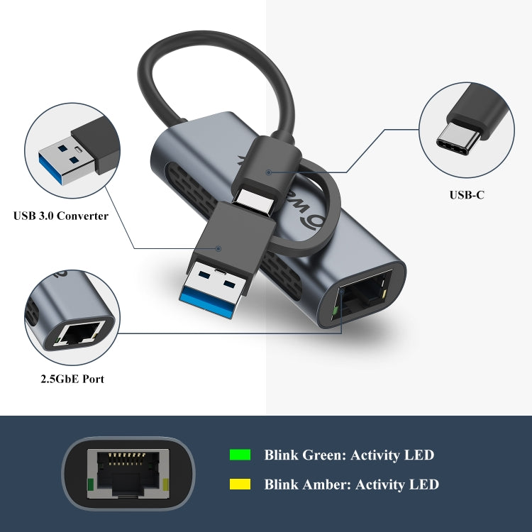 Adattatore Ethernet USB-C 2.5Gbps Wavlink NWU330GCA