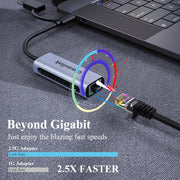 Wavlink NWU330GCA Adattatore Gigabit Ethernet da Tipo C a 2.5 Scheda di rete RJ45 LAN Convertitore USB3.0, NWU330GCA