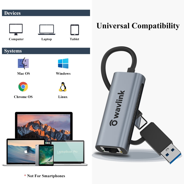Adattatore Ethernet USB-C 2.5Gbps Wavlink NWU330GCA