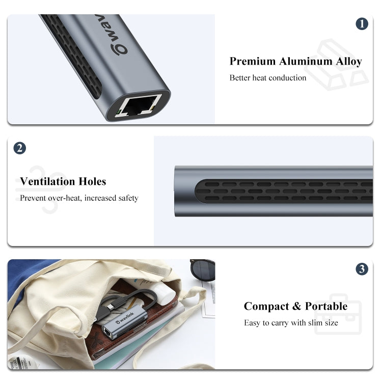 Adattatore Ethernet USB-C 2.5Gbps Wavlink NWU330GCA
