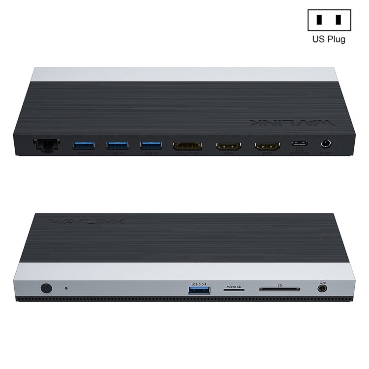 Wavlink UMD05 Display Port Porta HDMI RJ45 Ethernet Triple Display MST Docking station per laptop, US Plug, EU Plug, UK Plug, AU Plug