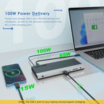 Wavlink UMD05 Display Port Porta HDMI RJ45 Ethernet Triple Display MST Docking station per laptop, US Plug, EU Plug, UK Plug, AU Plug