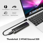 Wavlink UTE02 Thunderbolt 3 NVME M.2 Solid State Leather Metal SSD Box per disco rigido esterno, UTE02