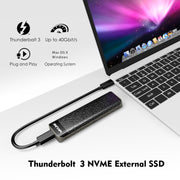 Wavlink UTE02 Thunderbolt 3 NVME M.2 Solid State Leather Metal SSD Box per disco rigido esterno, UTE02