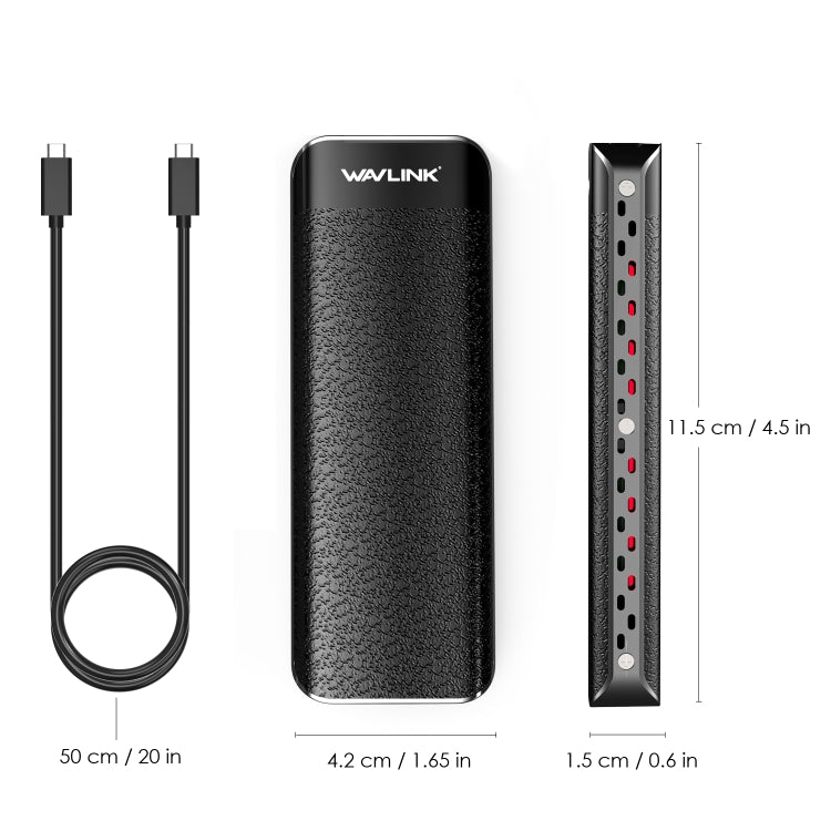 Wavlink UTE02 Thunderbolt 3 NVME M.2 Solid State Leather Metal SSD Box per disco rigido esterno, UTE02