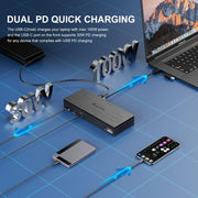 Wavlink UG69PD8 100W PD 18 in 1 Type-C Dock Docking station universale Type-C compatibile, US Plug, EU Plug, UK Plug, AU Plug