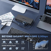 Wavlink UG69PD8 100W PD 18 in 1 Type-C Dock Docking station universale Type-C compatibile, US Plug, EU Plug, UK Plug, AU Plug