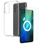 NORTHJO Custodia per telefono in TPU trasparente con pellicola in vetro temperato, For Galaxy A04s 4G, For Galaxy A53 5G, For Galaxy A73 5G, For Galaxy A33 5G, For Galaxy A13 4G, For Galaxy A13 5G