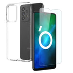 NORTHJO Custodia per telefono in TPU trasparente con pellicola in vetro temperato, For Galaxy A04s 4G, For Galaxy A53 5G, For Galaxy A73 5G, For Galaxy A33 5G, For Galaxy A13 4G, For Galaxy A13 5G