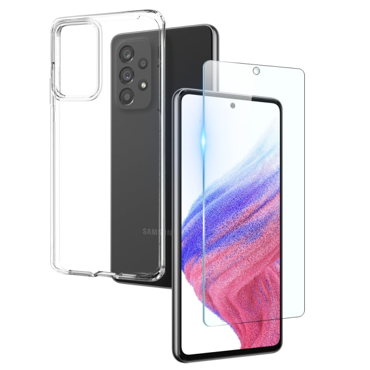 NORTHJO Custodia per telefono in TPU trasparente con pellicola in vetro temperato, For Galaxy A04s 4G, For Galaxy A53 5G, For Galaxy A73 5G, For Galaxy A33 5G, For Galaxy A13 4G, For Galaxy A13 5G