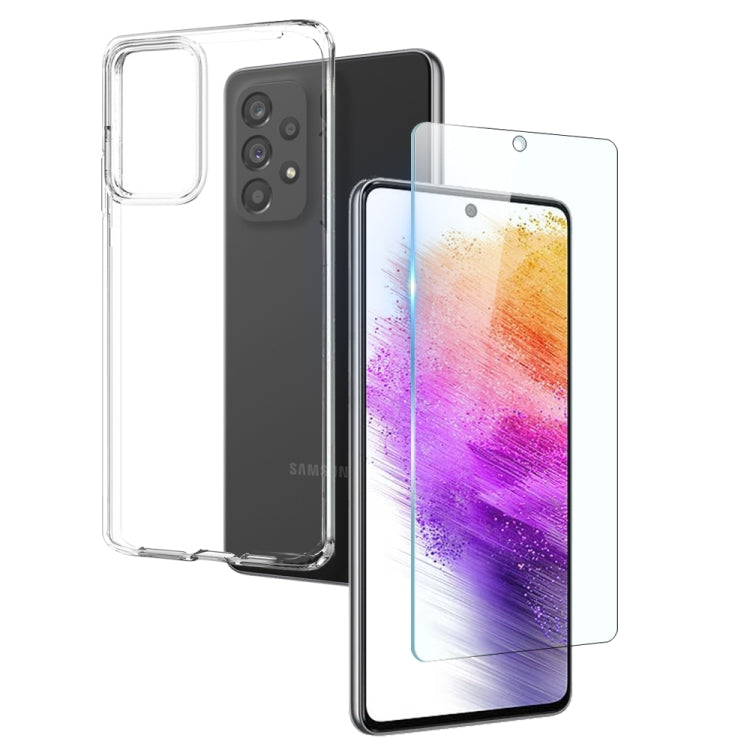 NORTHJO Custodia per telefono in TPU trasparente con pellicola in vetro temperato, For Galaxy A04s 4G, For Galaxy A53 5G, For Galaxy A73 5G, For Galaxy A33 5G, For Galaxy A13 4G, For Galaxy A13 5G
