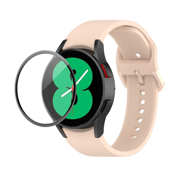 JUNSUNMAY cinturino regolabile in silicone + kit protezione schermo PMMA a copertura totale, For Samsung Galaxy Watch4 40mm