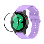 JUNSUNMAY cinturino regolabile in silicone + kit protezione schermo PMMA a copertura totale, For Samsung Galaxy Watch4 40mm