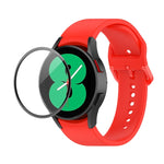 JUNSUNMAY cinturino regolabile in silicone + kit protezione schermo PMMA a copertura totale, For Samsung Galaxy Watch4 44mm