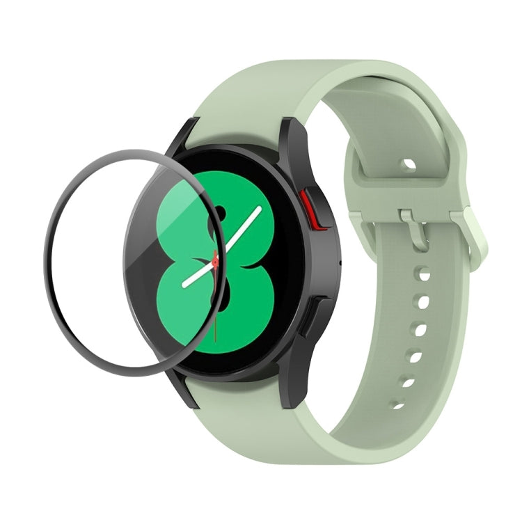 JUNSUNMAY cinturino regolabile in silicone + kit protezione schermo PMMA a copertura totale, For Samsung Galaxy Watch4 44mm