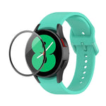 JUNSUNMAY cinturino regolabile in silicone + kit protezione schermo PMMA a copertura totale, For Samsung Galaxy Watch4 44mm