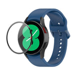 JUNSUNMAY cinturino regolabile in silicone + kit protezione schermo PMMA a copertura totale, For Samsung Galaxy Watch4 44mm