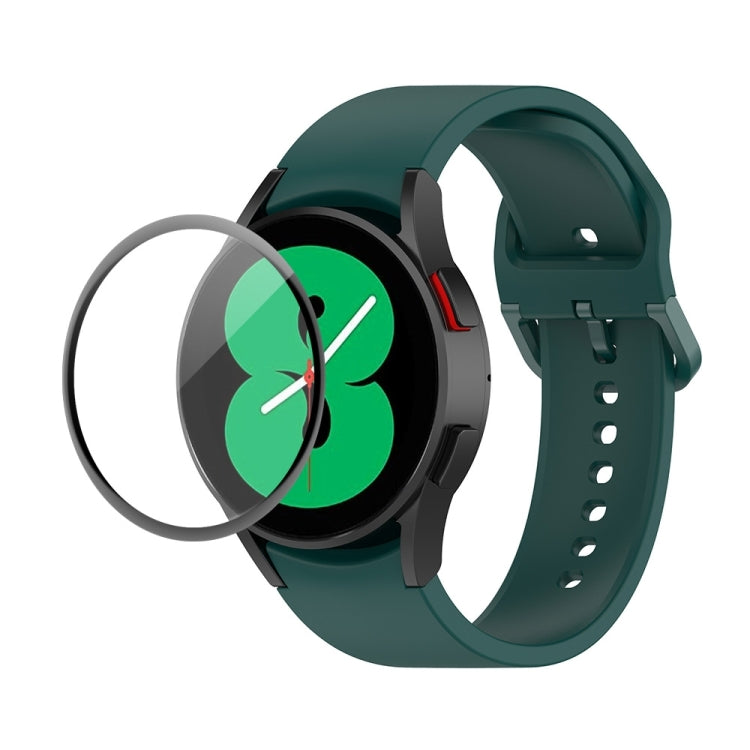 JUNSUNMAY cinturino regolabile in silicone + kit protezione schermo PMMA a copertura totale, For Samsung Galaxy Watch4 44mm